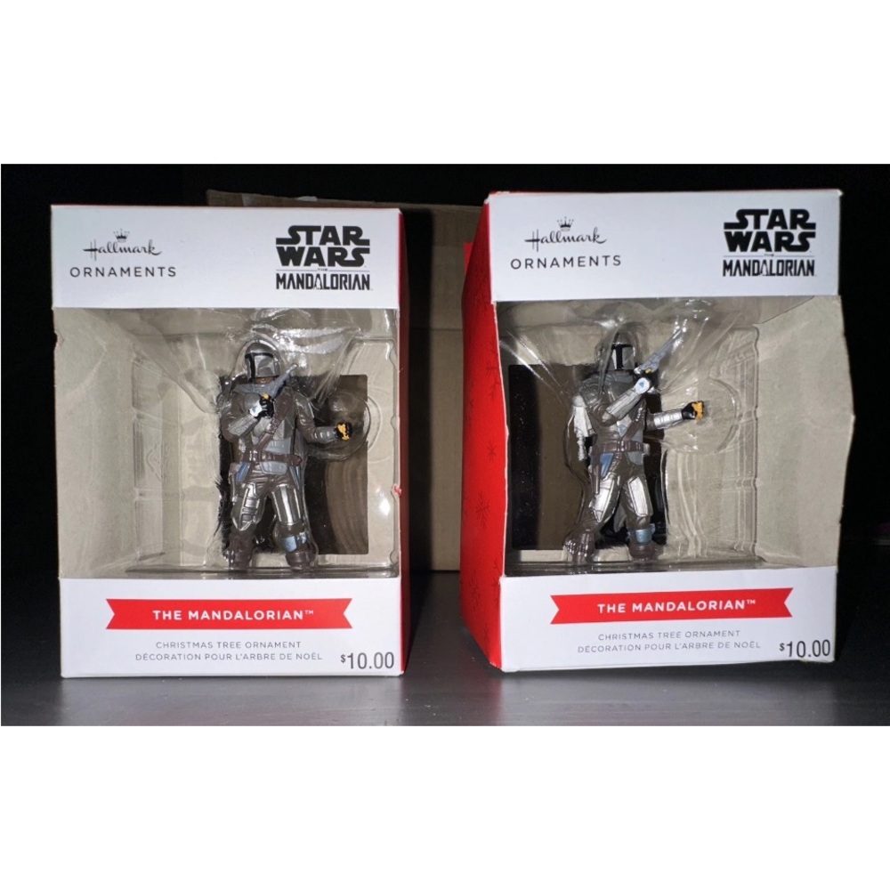 2 Mandalorian Hallmark Christmas Ornaments - Disney Star Wars NIB Collectibles